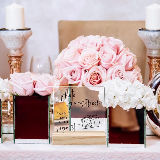 Wedding Guest Book Desk Decor, Acrylic Wedding Signs, Guest Book - Image 6