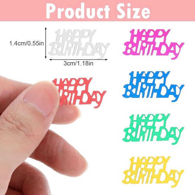 3000PCS Happy Birthday Confetti, Colorful Table Confetti, Metallic Foil - Image 2