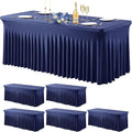 6 Pack Navy Blue Stretch Spandex Table Clothes by WishCare