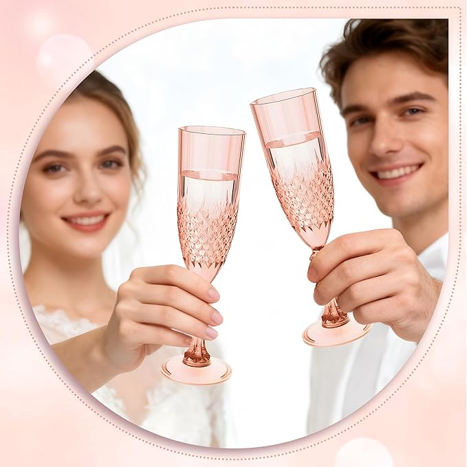 Plastic Champagne Flutes, for Weddings Bachelor Parties Toasting and Events - Image 3