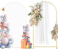 Metal Arch Backdrop Stand and Cover Set, 7.2FT White Reusable Spandex Fitted by CHUNQIANGCAIDESIGN