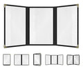 Goodsmart Restaurant Menu Covers – 25 Pack Black 6-View Trifold 5.5" x 8.5" by ACISuperPower