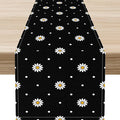 Daisy Floral Table Runner, Rustic Seasonal Spring Wild Flower Rustic Blue Wood by Unknown