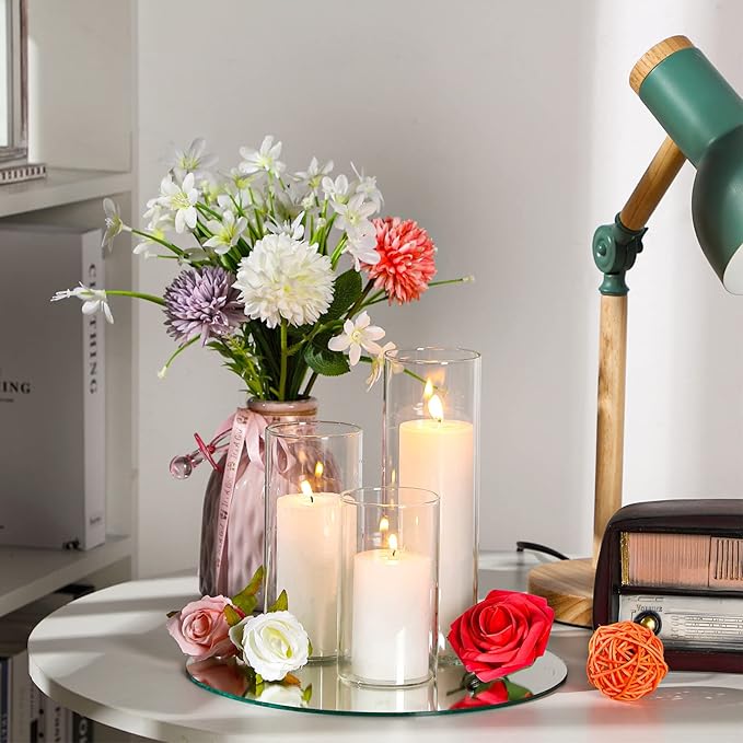 Thin Glass Cylinder Vases 2.5''/3.3'' Diameter 2mm Wall Thickness Clear Flowers - Image 4