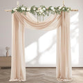 30" x 20Ft Wedding Arch Draping Fabric, 2 Panels Dark Champagne Sheer Curtain by PartyTalk
