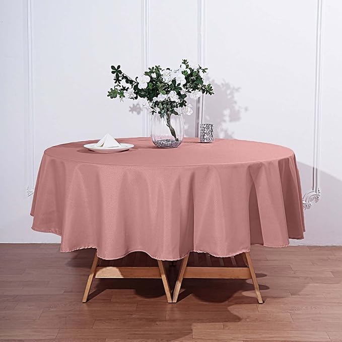 Efavormart Round Tablecloth, 90 Inch Stain & Wrinkle Resistant Washable Table - Image 2
