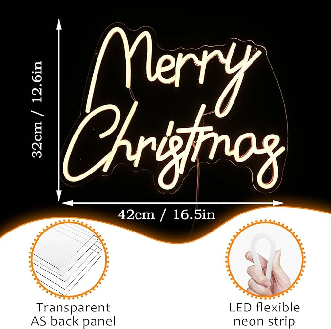 Merry Christmas Neon Sign USB Powered Merry Christmas Neon Light Sign - Image 4