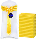 MDS Pack of 50 PCS Satin Chair Sashes Charmeuse Sateen Dining Chair Bows Ribbon by MDS