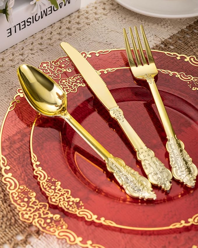 Goodluck 350 Piece Red Dinnerware Set - Image 2