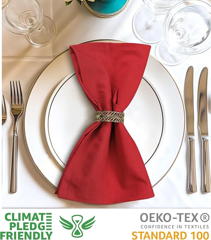 Urban Villa Cloth Napkins 100% Cotton Slub Absorbent Dinner Napkins Oversized - Image 4