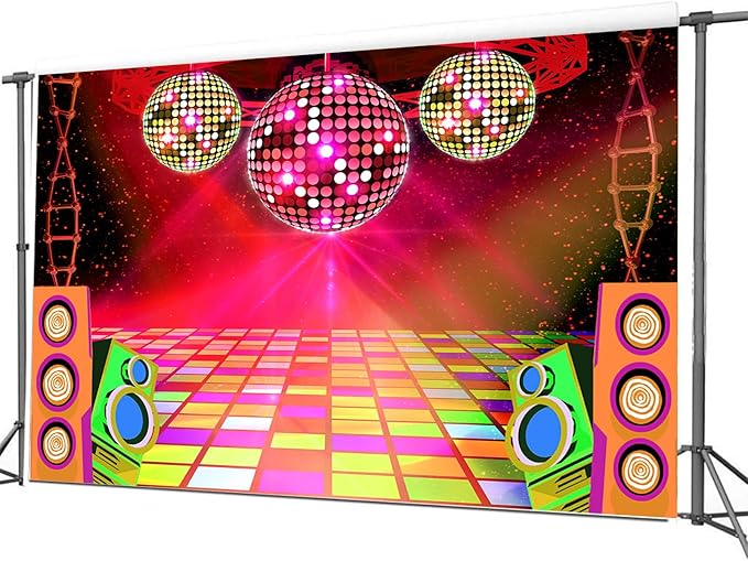Dance Party Backdrop Retro 80s 90s Theme Stage Dance Ball Music Birthday Party - Image 3
