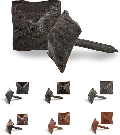 10 Pack 0.75" Square Head Iron Clavos Decorative Nails – Unfinished – Handmade by BorderlandRusticHardware