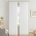 Vision Home White Pinch Pleated Semi Sheer Curtains Textured Light Filtering by VisionHome