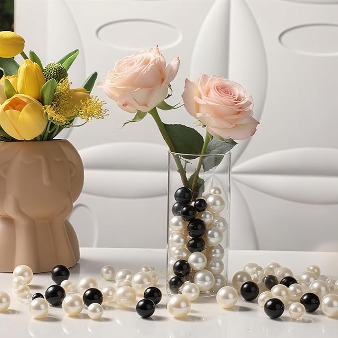 200 Pcs Vase Filler Beads Black and White Pearl Beads - Image 2