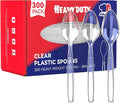 JOLLY CHEF 300 Count Clear Plastic Teaspoons Heavy Duty, 6.54" Heat Resistant by JOLLYCHEF