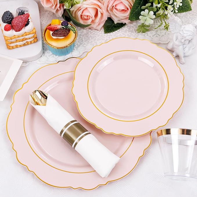 Liacere 350PCS Pink Plates Disposable - Image 2