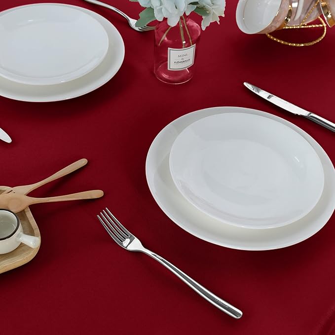Fitable Rectangle Tablecloth Stain and Wrinkle Resistant Washable Polyester - Image 4