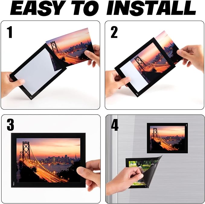 Magnetic Picture Frames 5X7 for Fridge, Magnets Photo Pockets/Sleeves, - Image 4