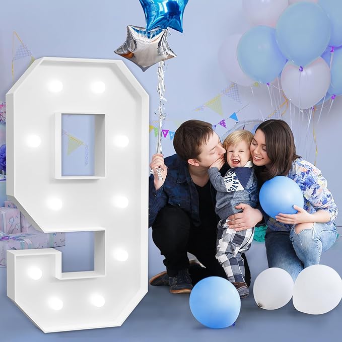 imprsv Marquee Numbers Large 9th-Birthday Decorations: 4ft Light Up Number - Image 6
