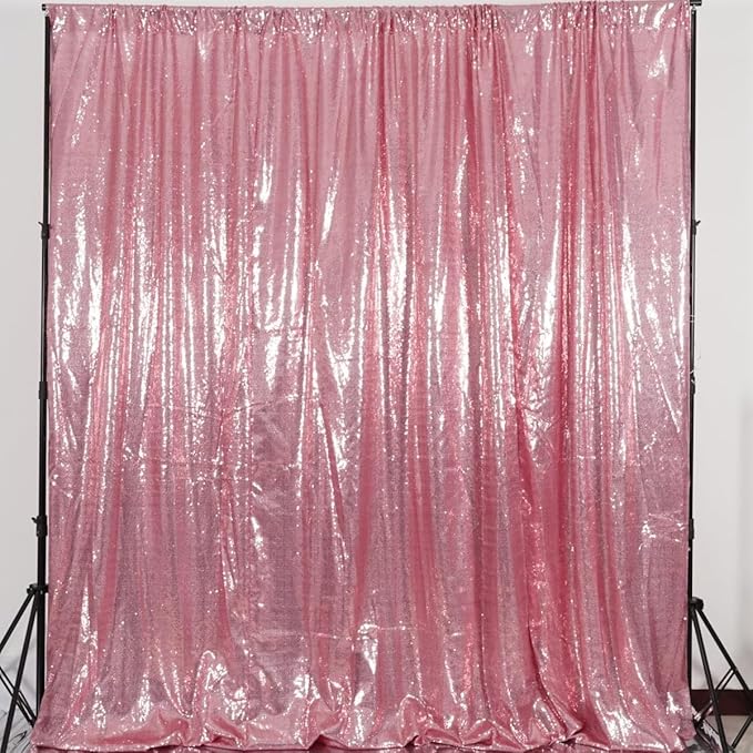 Poise3EHome 6Ft x 8Ft Fuchsia Pink Sequin Backdrop, Glitter Thick Satin Sequin - Image 5