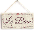 Rustic Wooden Signs Le Bain Heart Wood Signs Plaque Bathroom Sign Wall Art by Eletina