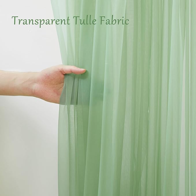 20×10ft Green Tulle Backdrop Curtain - Image 4