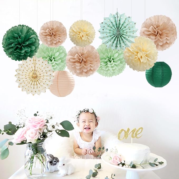 Olive-Sage Green Champagne-Gold Pink Party-Decorations - Image 7