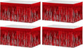 4 Pack 29x108 Inch Metallic Foil Fringe Tinsel Table Skirts by Clayghsen