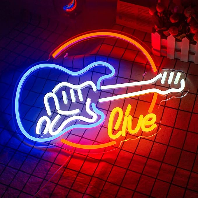 Wanxing Live Music Neon Signs Guitar Shape LED Signs Game Art LED Neon Signs - Image 3