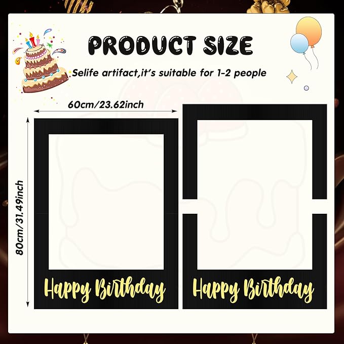 32 x 24 Inch Large Photo Booth Props Picture Frame Happy Birthday Party Frame - Image 2