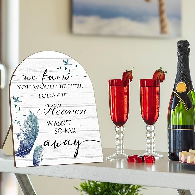 Memorial Table Sign for Wedding, We Know You Would Be Here Today Wooden Sign - Image 4