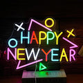 Happy New Year Neon Sign Exquisite And Beautiful New Year LED Light Up Sign by LISIGNVE