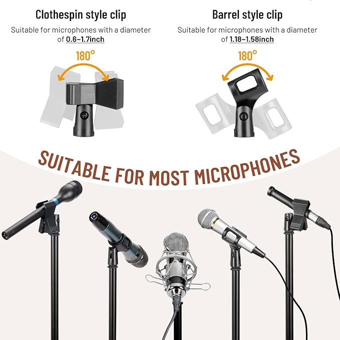 CAHAYA Dual-use Tripod Microphone Stand Boom Arm Floor Mic Stand Portable - Image 4