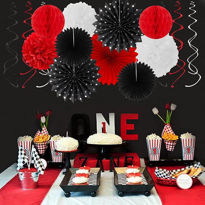 Black White-Red Party-Decorations - Image 4