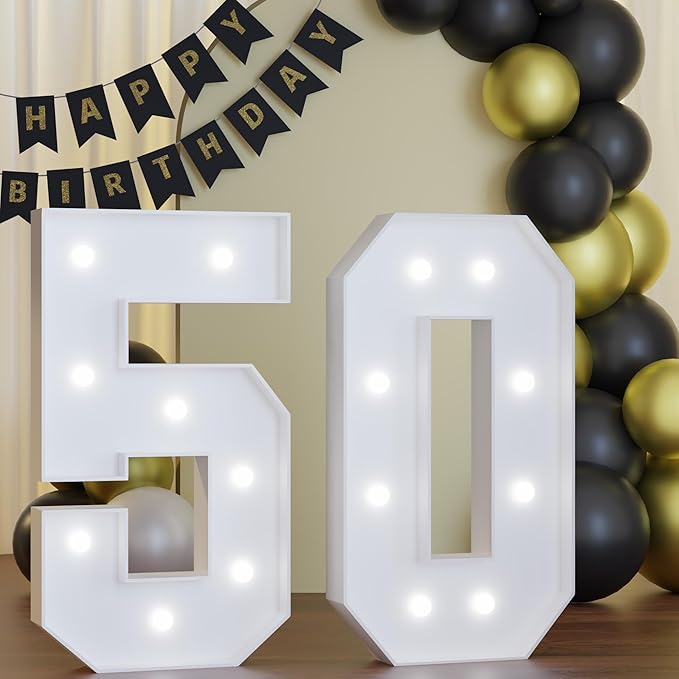 3FT Marquee Numbers 50, Happy 50th Birthday Decorations - Image 6