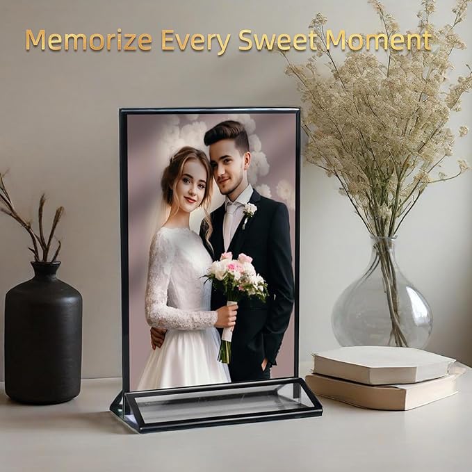 5x7 Inches Clear Picture Frames 6 Pack Acrylic Sign Holders, Double-sided Menu - Image 3