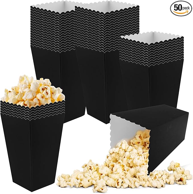 50 Pcs Popcorn Boxes Mini Paper Popcorn Box Cardboard Popcorn Container by zsccxq