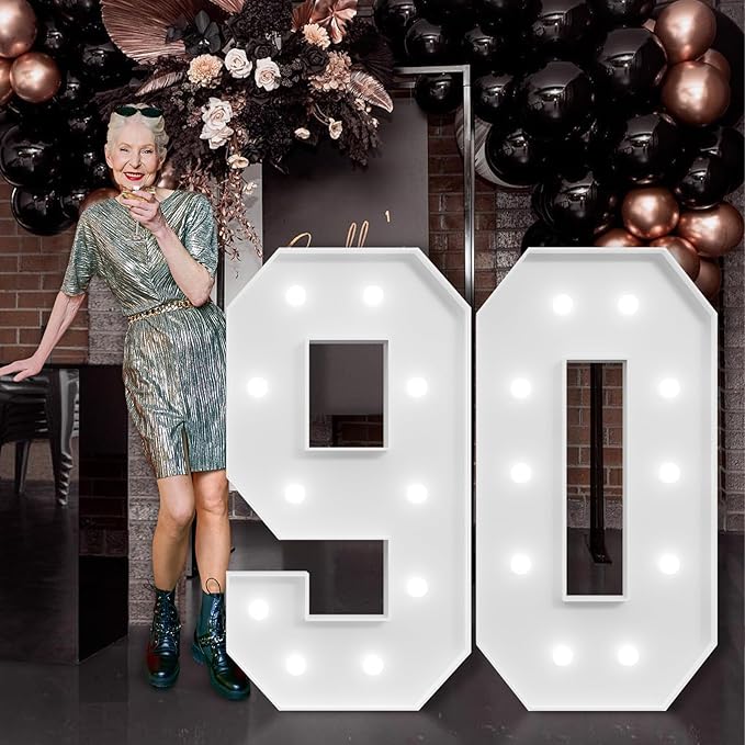 imprsv Marquee Numbers Large 90th-Birthday Decorations: 4ft Light Up Number - Image 6