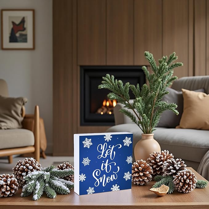Winter Decorations Indoor Winter Decor Let It Snow Home Room Snowflakes Table - Image 4