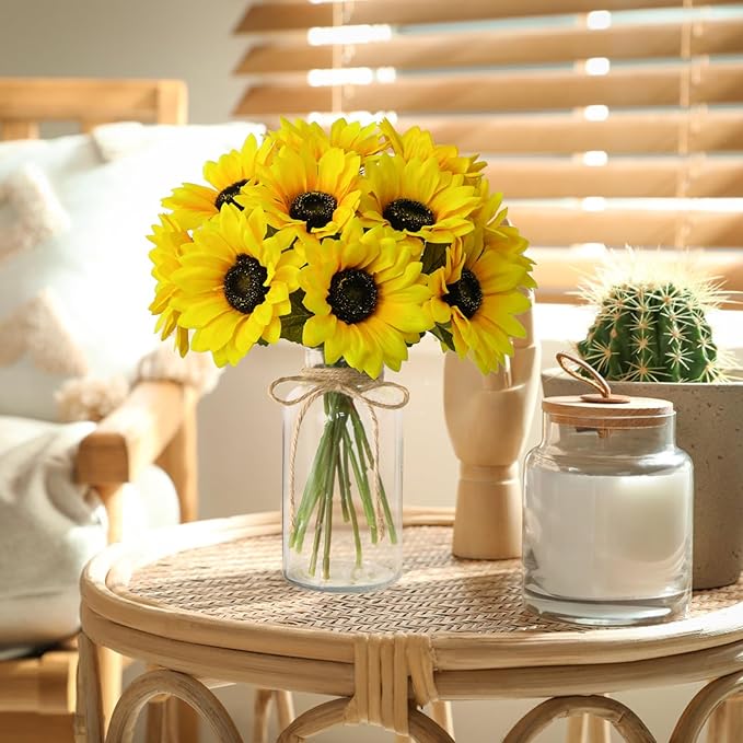 Leftover Sunflower Artificial Flowers in Vase, Sunflower Decor, Flower - Image 3
