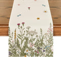 Artoid Mode Antique Herbs and Wild Flowers Summer Table Runner, Spring Fall by ArtoidMode
