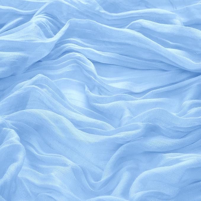 MLMW 3 Pack Light Blue Cheesecloth Table Runner Boho Gauze Rustic Cheese Cloth - Image 2