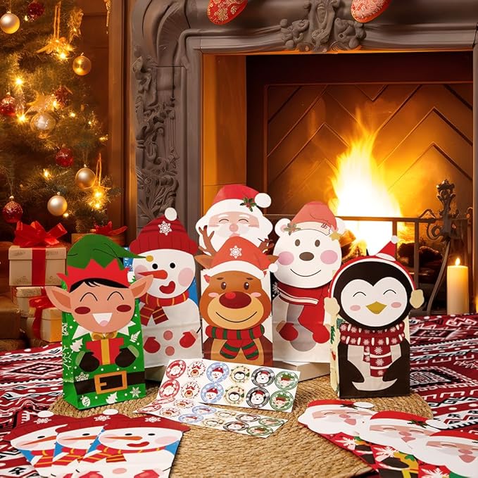 24PCS Christmas Treat Bags, Xmas Cookies Wrapping Gift - Image 6