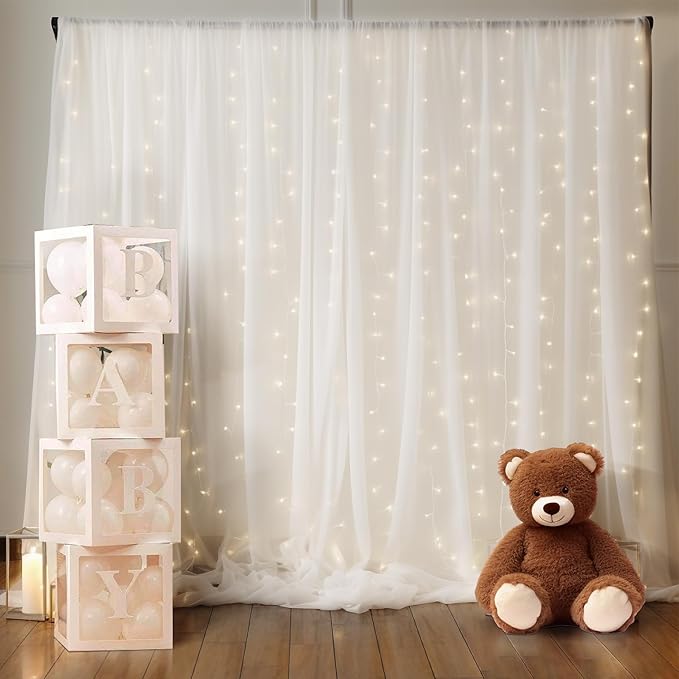 10ft x 7ft White Chiffon Backdrop Curtain - Image 6