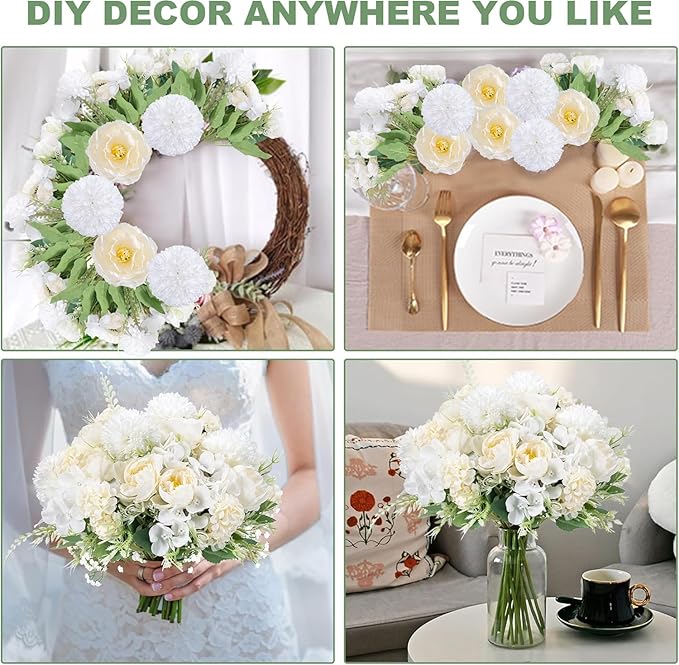 12 Packs Peonies Artificial Flowers, Silk Artificial Peonies Flowers Fake Peony - Image 7