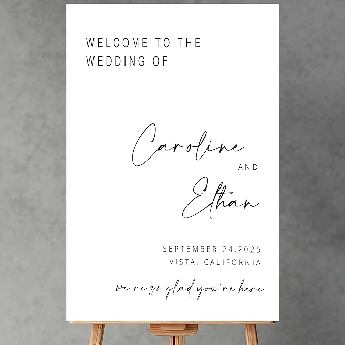 Generic Personalized Wedding Welcome Sign, 18x27 inches, Modern Style, Wedding - Image 2