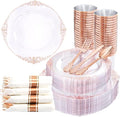 Nervure 350PCS Rose Gold Plastic Plates by Nervure