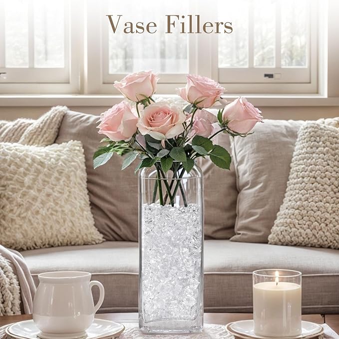 DomeStar 1000PCS Fake Ice, Acrylic Fake Diamonds Vase Filler Plastic Gems Clear - Image 2