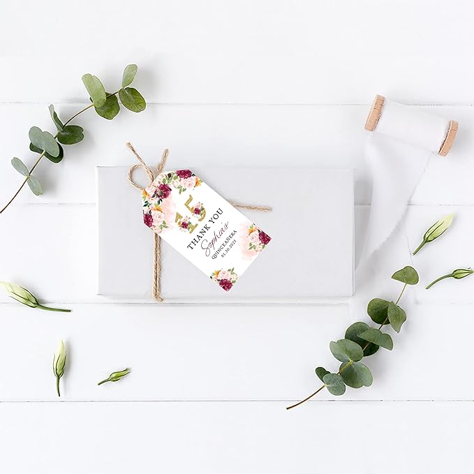 Andaz Press 40-Pack Personalized Quinceañera Favor Tags - Image 3
