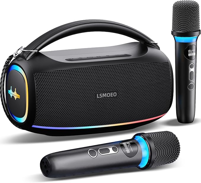 Karaoke Machine, IPX5 Waterproof Portable Bluetooth 5.3 Speaker by CARUDI